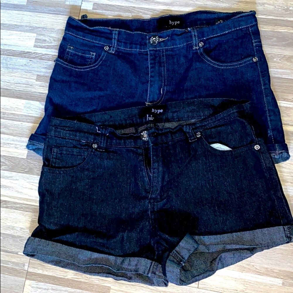 Hype size 7 jean shorts blue jeans cuffed jeans 2 pairs spring summer beach trip